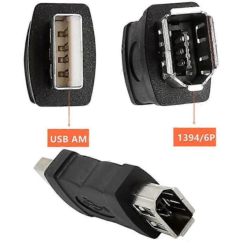 Dva 6-pinové adaptéry Eightnice Firewire IEEE 1394 samica na USB samec