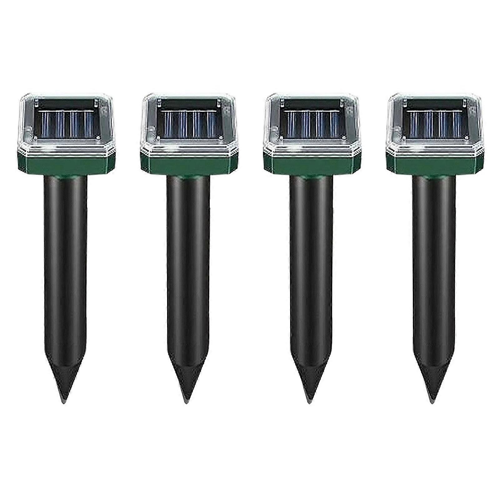 4Pcs Solar Powered Rodent Repeller Rectangular Waterproof Ultrasonic Breeding Snake Repeller