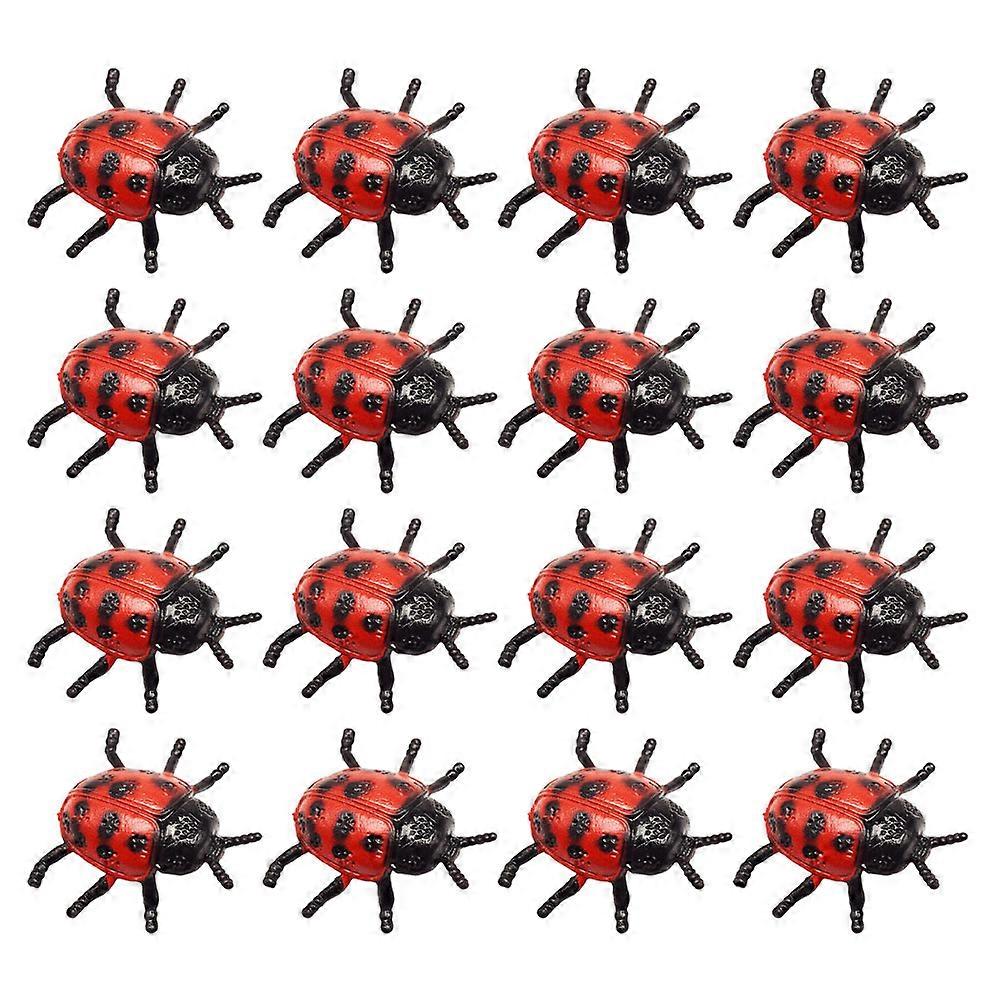 22Pcs Simulation Ladybug Toy Plastic Ladybug Toys Plastic Static Ladybug Models