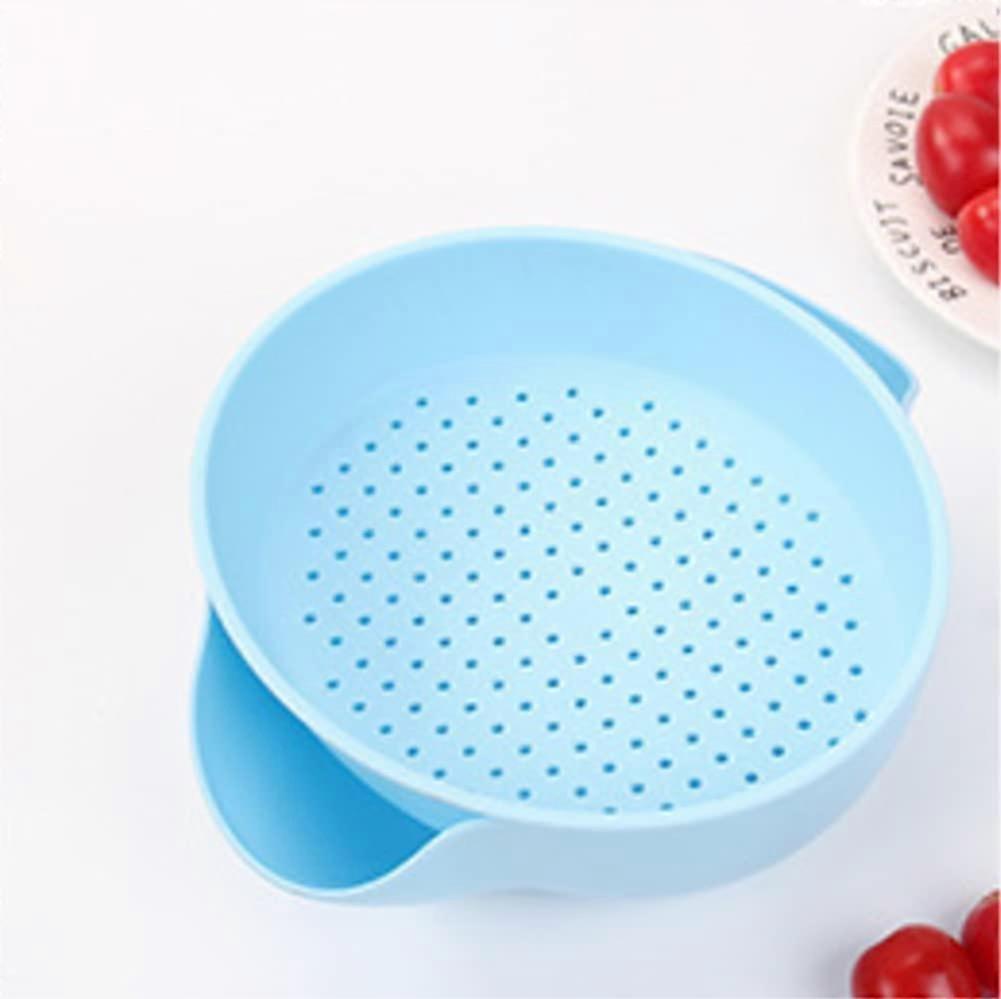 2 Pcs Drain Basket,Plastic Colander With Plastic Handle Vegetable Basket Wash Double Layer Drain Basin Design Detachable Fruit Colanders Use For Drain
