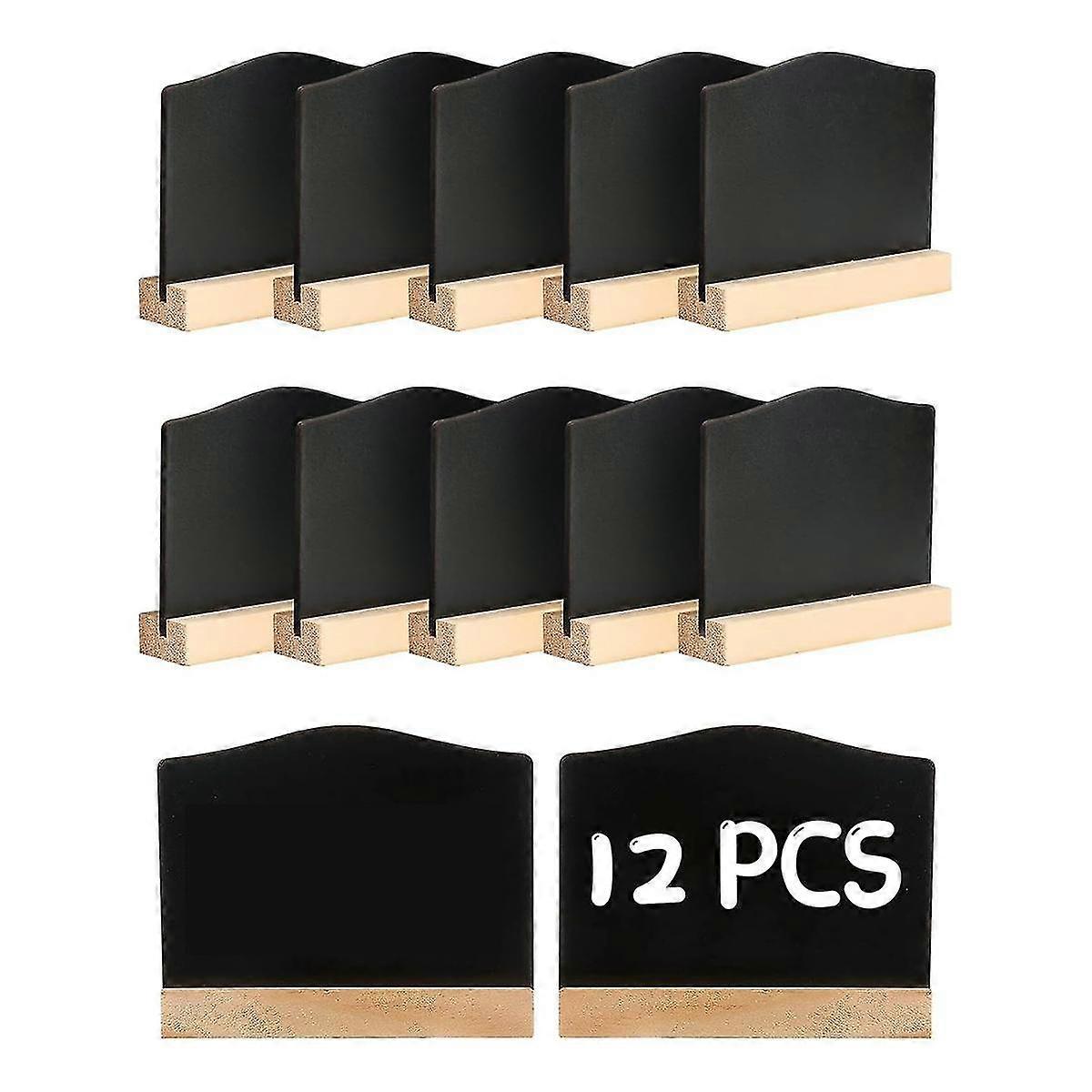 12pack Mini Chalkboard Signs, Kitchen Notes Chalk Boards With Stands 10x7.2cm Small Blackboard Mess