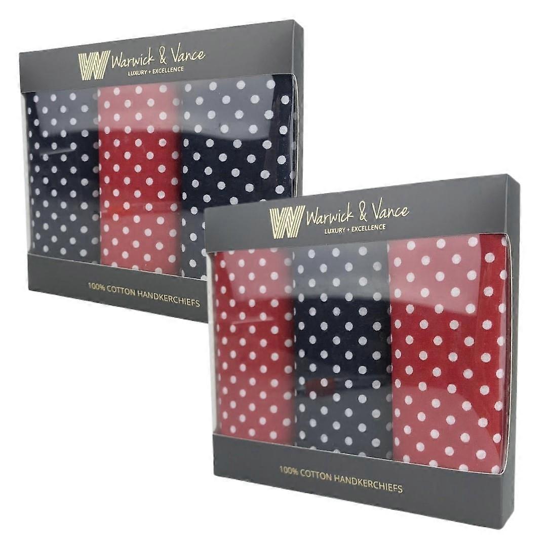 3 Pack Assorted Mens 100% Cotton Red Black Handkerchiefs