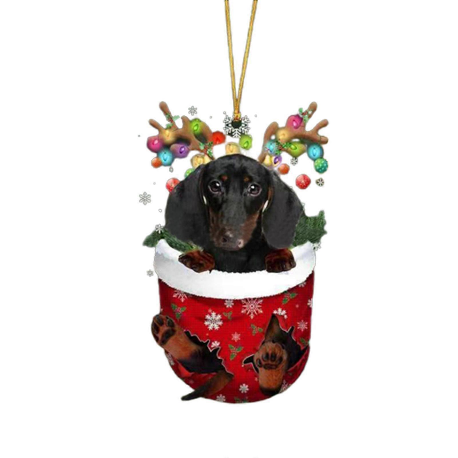 Christmas Tree Hanging Pendant Funny Stockings Design Double-sided Printing Non-fading Charm Ornaments