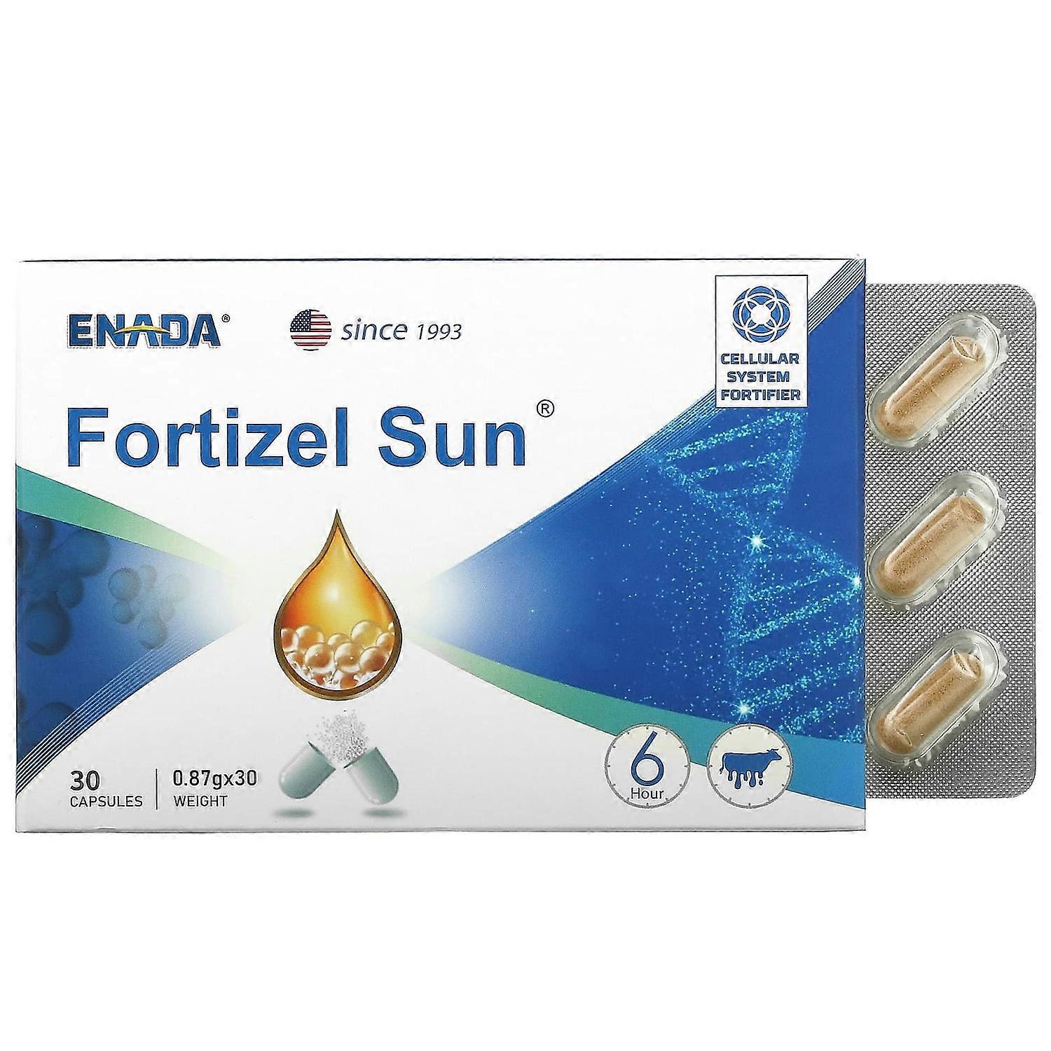 ENADA, Fortizel Sun, Cellular System Fortifier, 30 Capsules