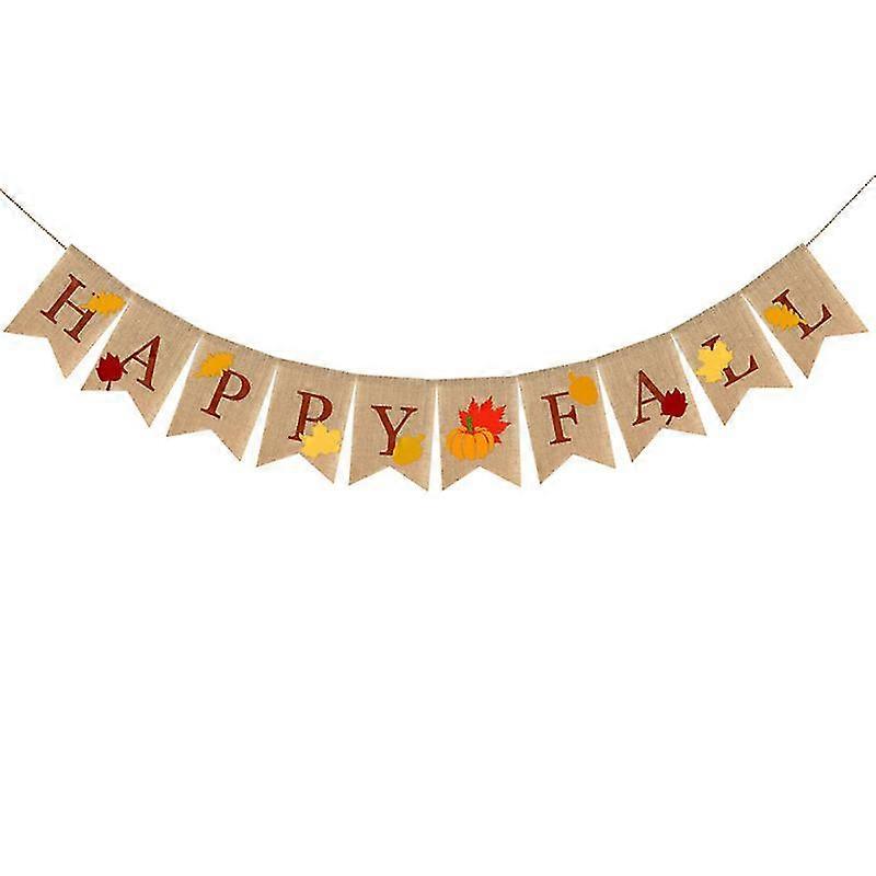 Frohen Herbst Thanksgiving Tag Ahornblatt Thema Leinen Banner Schwalbenschwanz Form Party Banner