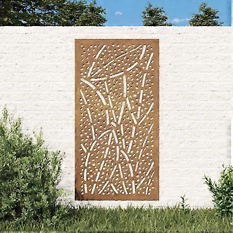 Gartenwanddekoration 105x55 cm Cortenstahl Blattdesign