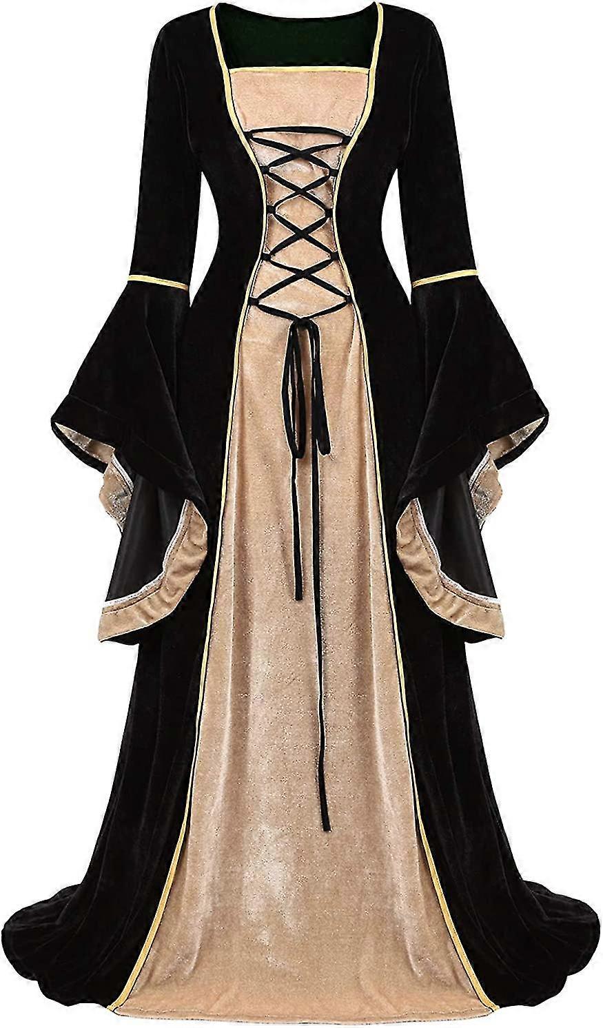 Renaissance-Kleid Für Damen – Mittelalter-Kostüm Mit Brokatstickerei & Schnürung – Für Feste & Cosplay