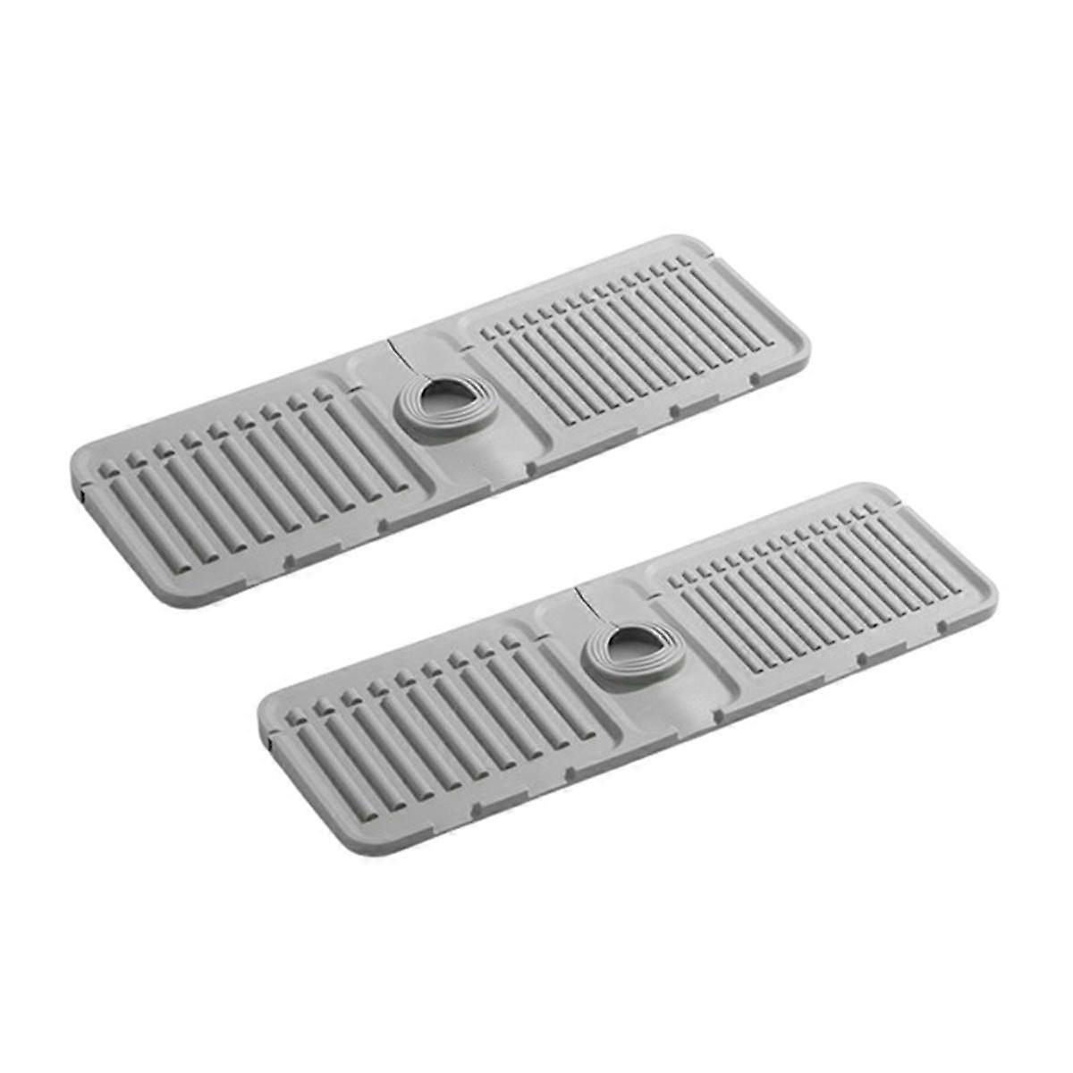 Drain Mat Kitchen Faucet Mat Sink Splash-Proof Non-Slip Mat Cuttable Drainage Mat Pool Storage Mat