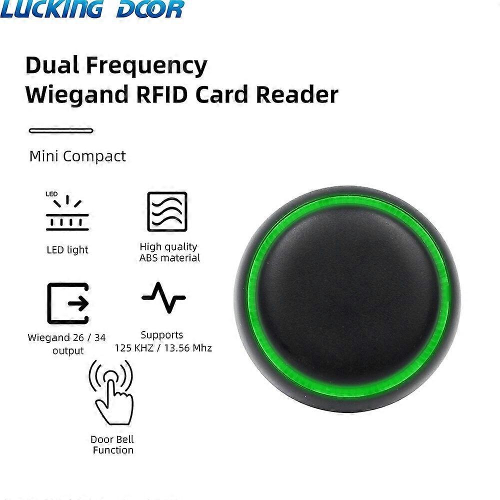 Mini Access Control Reader Dual Frequency RFID Card Reader 125Khz+13.56Mhz WG26/34 Micro Rfid Reader Door Bell Function