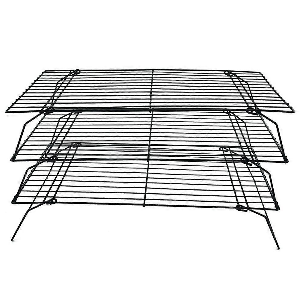 Three-Layer Folding Cake Cooling Rack Bread Drying Rack Biscuit Rack Iron Non-Stick Kitchen Storag