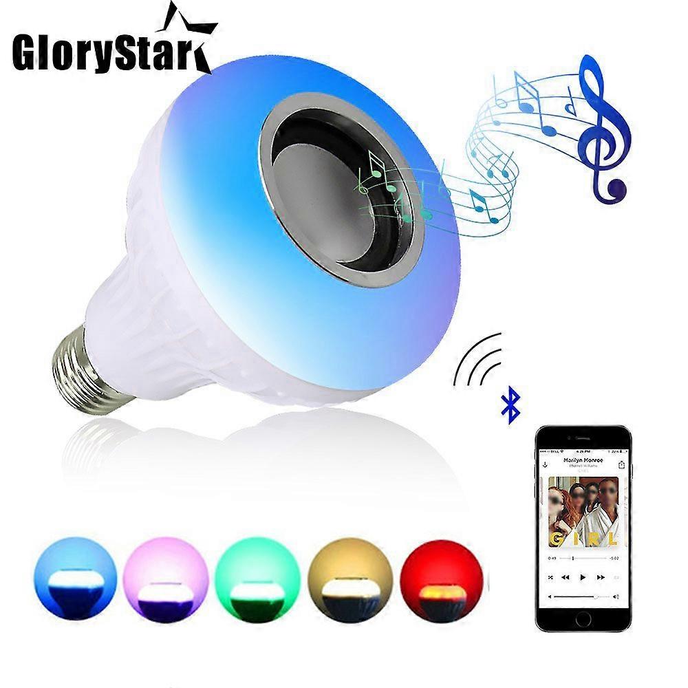 Glory Wireless Bluetooth Speaker 12W RGB Bulb LED Lamp 110V220V Smart Led Light Music Player Audio with Remote Control Sound Box