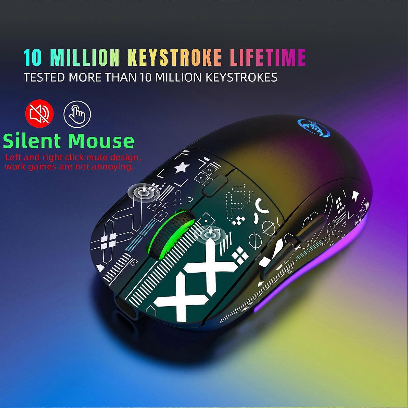 2.4GHz Bluetooth Wireless Mouse Gaming Mouse 3 Mode RGB Backlight Wireless Optical USB Gaming Mouse 3600DPI Rechargeable Mute Mice