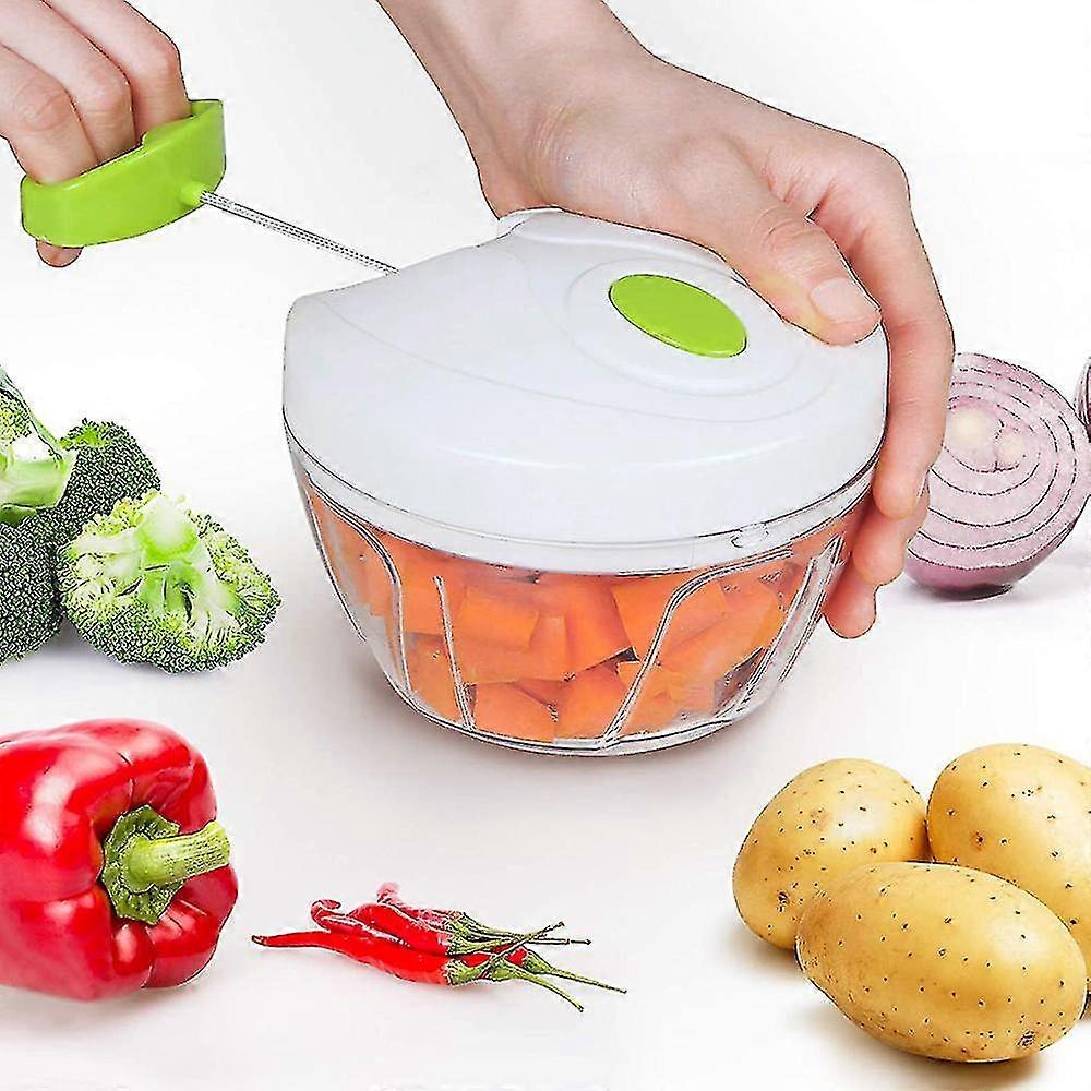 Manual Food Chopper Hand Pull Mincer Blender Mixer Food Processor,White