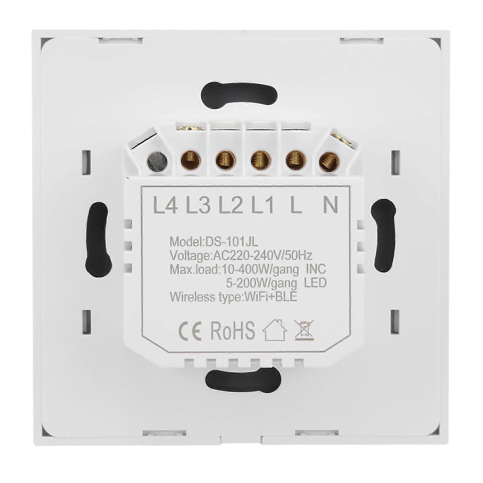 3 Gang Smart Light Switch Panel Touchable Wireless Single Zero Fire Line Universal 200240V ACWIFI