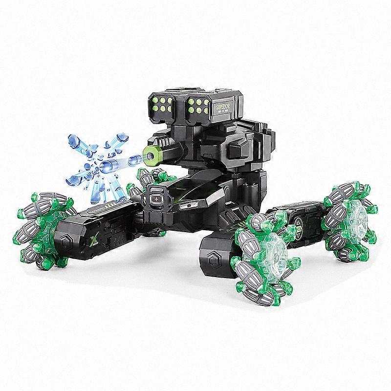 RC Tank Car, Shooting Water Bullets(Bomb) Remote Control Car, Kids 4WD Battle Stunt Car, Blow Bubble, Shoot Foam Darts, 360Rotating, LEDs, Music, Toy 