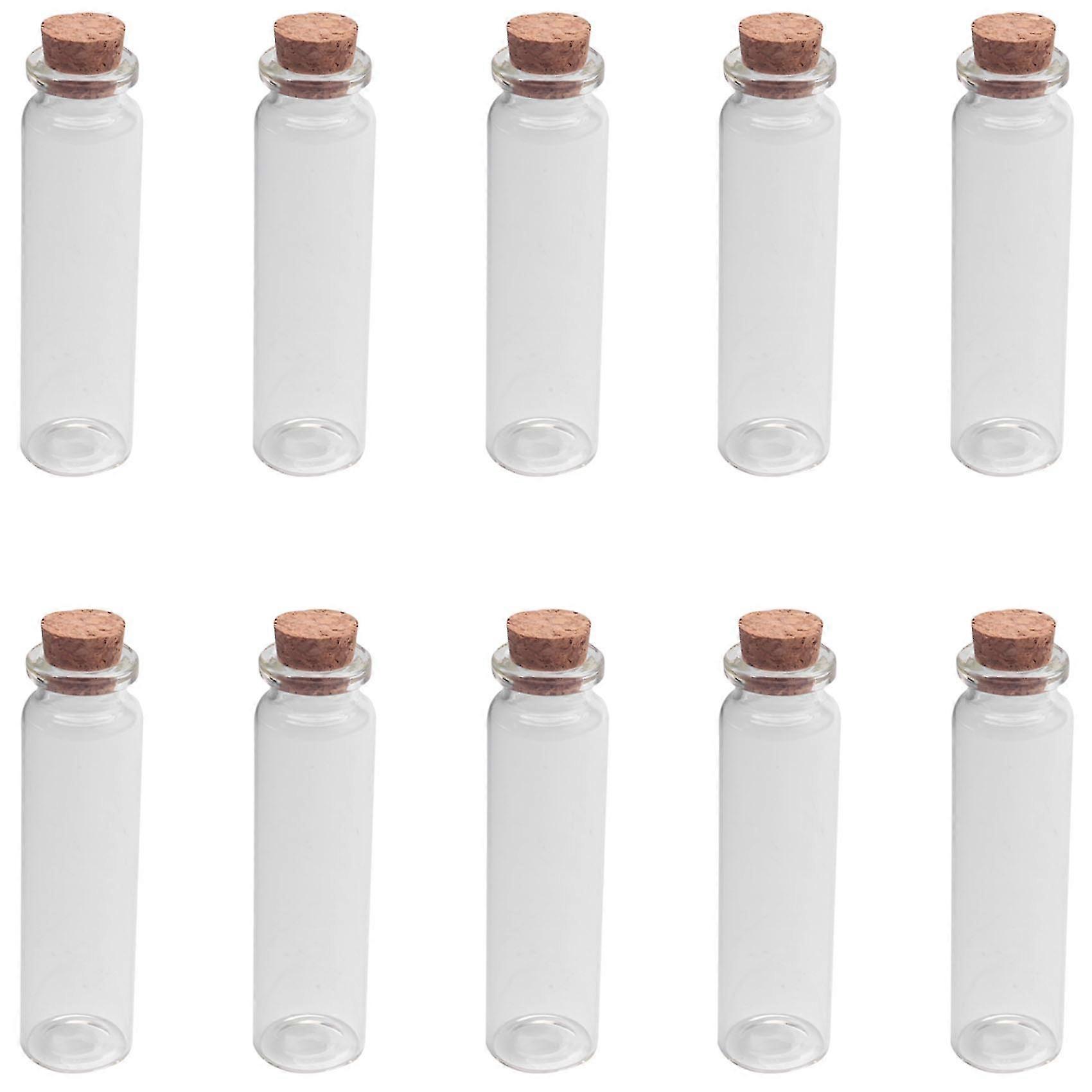 10 Pcs 20ml Mini Clear Wishing Bottle Message Glass Vial With Cork Home Decor