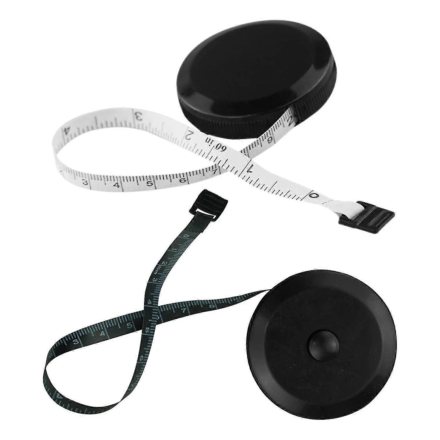 Retractable Round Ruler Sewing Fabric Cutting With Soft Ruler (black) (2pcs)