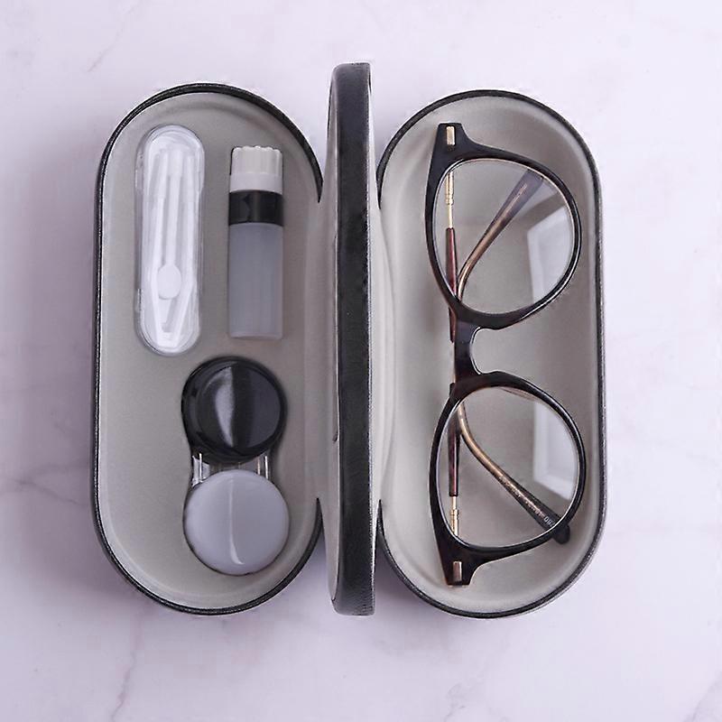 Eyeglass Case,Double Sided Portable Contact Lens Case,2 in 1 Portable Contact Multifunction,Durable Lens Case