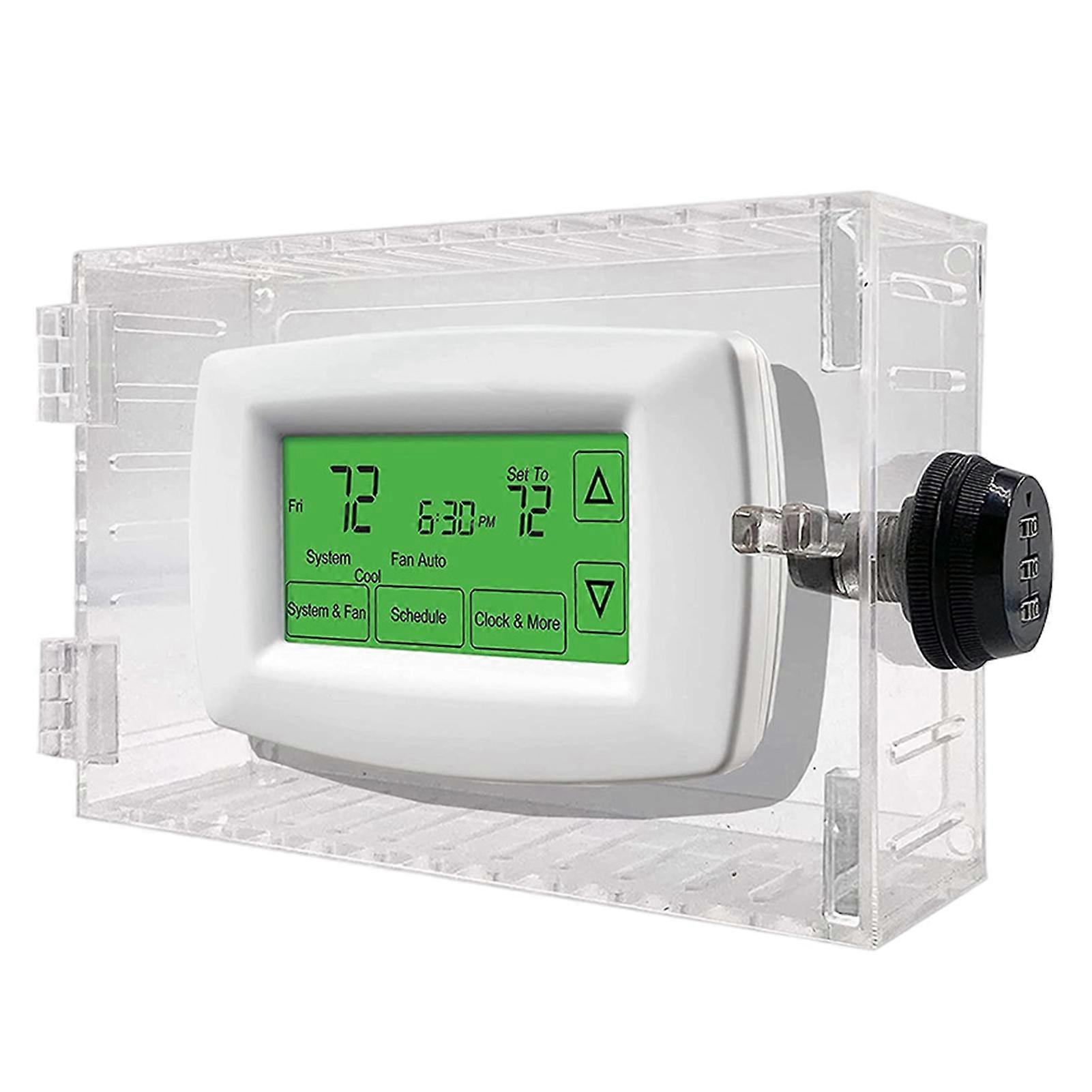 Thermostat Lock Box with Key Punch-free Large Size Transparent Plastic Box Protective Universal Thermostat Protector Guard on Wall Industrial Products