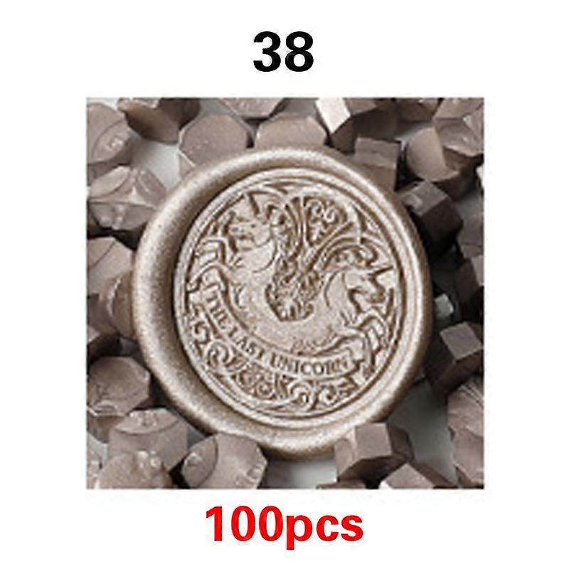 100pcsオクタゴンシーリングワックスビーズシールスタンプビーズワックス結婚式用ヴィンテージクラフト装飾カード作成ツール