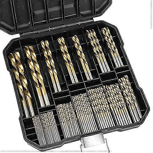 99pcs Titanium Coated Twist Drill Bit Set With Case 4241 Hss 135tip Metric Drill Bits Size From 15-10mm For Metalworking Woodworking Plastic Hole D