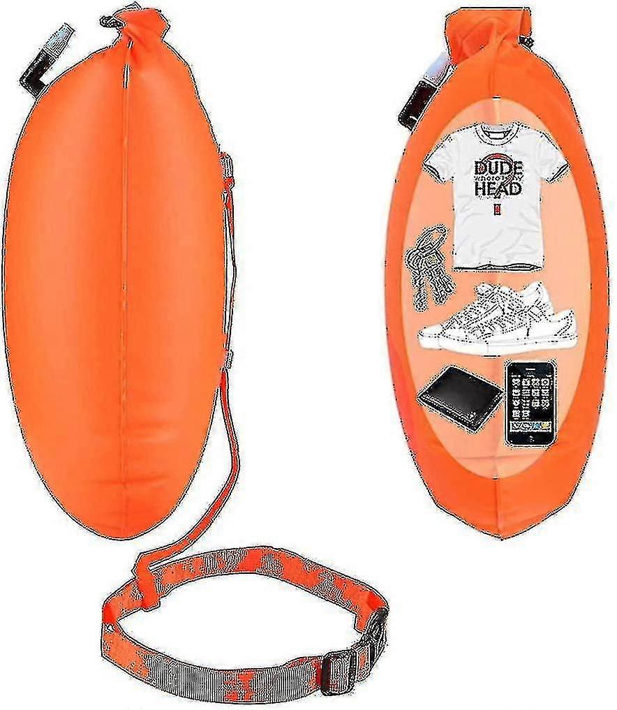 High Visibility Adult Swimming Buoy For Open Water, Inflatable Safety Lifebuoy For Swimming, Triathlon, Snorkelers