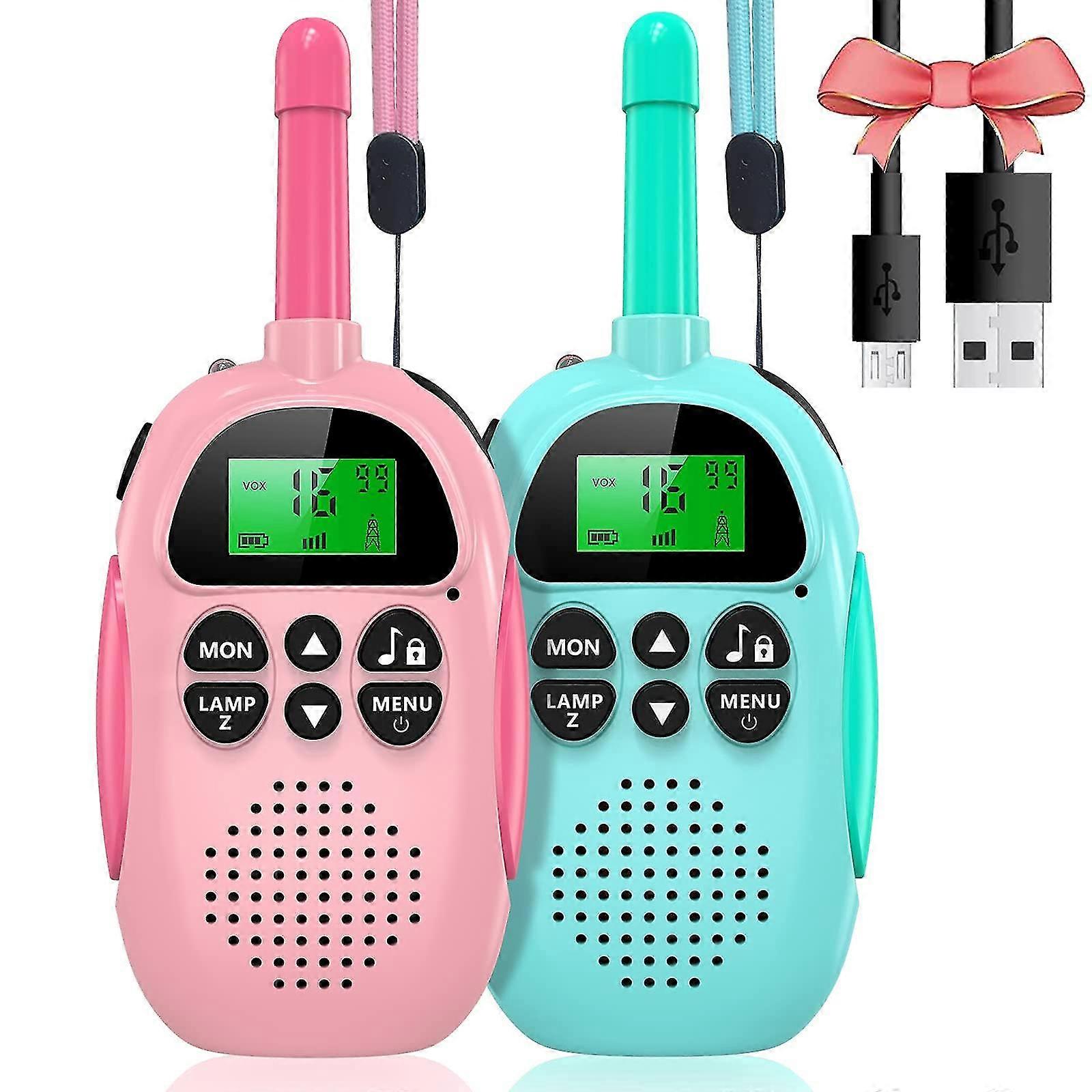 Walkie Talkie For Kids, Rechargeable Two Way Radio, 3 Km Range, Boys Girls Toy 3-10+ Years 8 Channels Vox Scan, Walky Talky For Outdoor Adventures, Ca