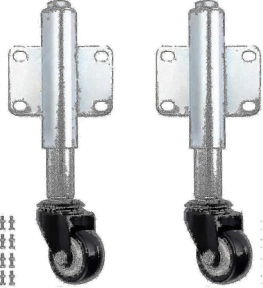 Extension Gate Caster Wheels - Set Of 2 Heavy-duty Support Casters For Wooden Gates And Fences (50kg Load Capacity, 6cm)-Yvan