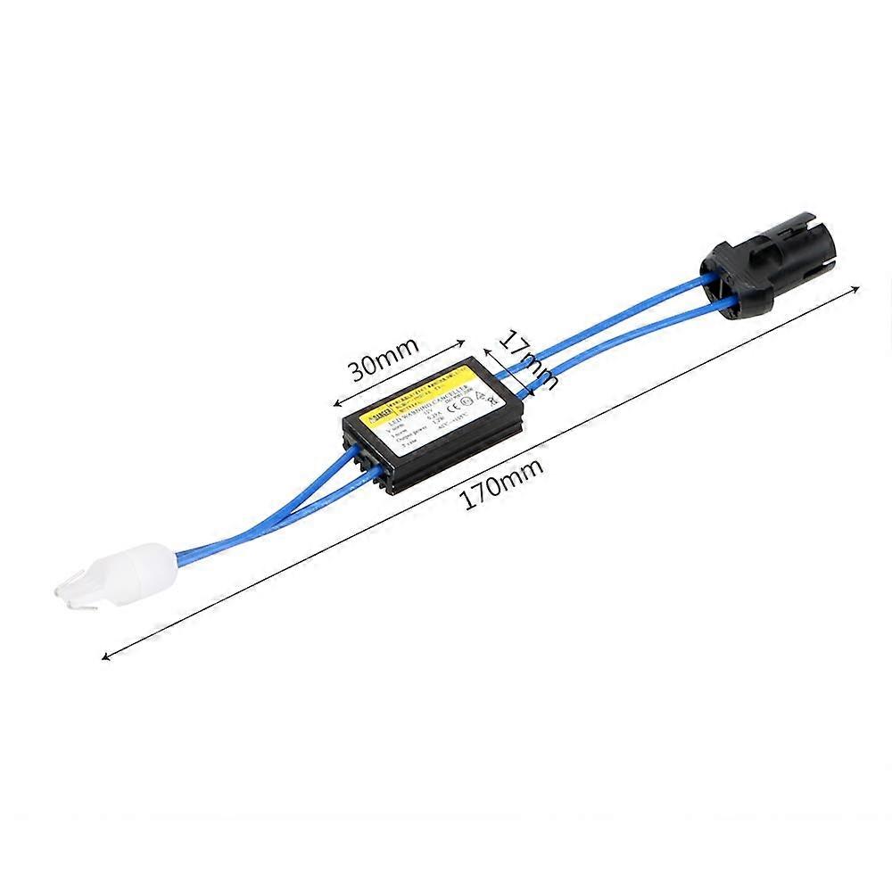 Warning Canceller Decoder LED Decoder OCB Load Resistor car lights Canbus Cable 2Pcs T10 12V