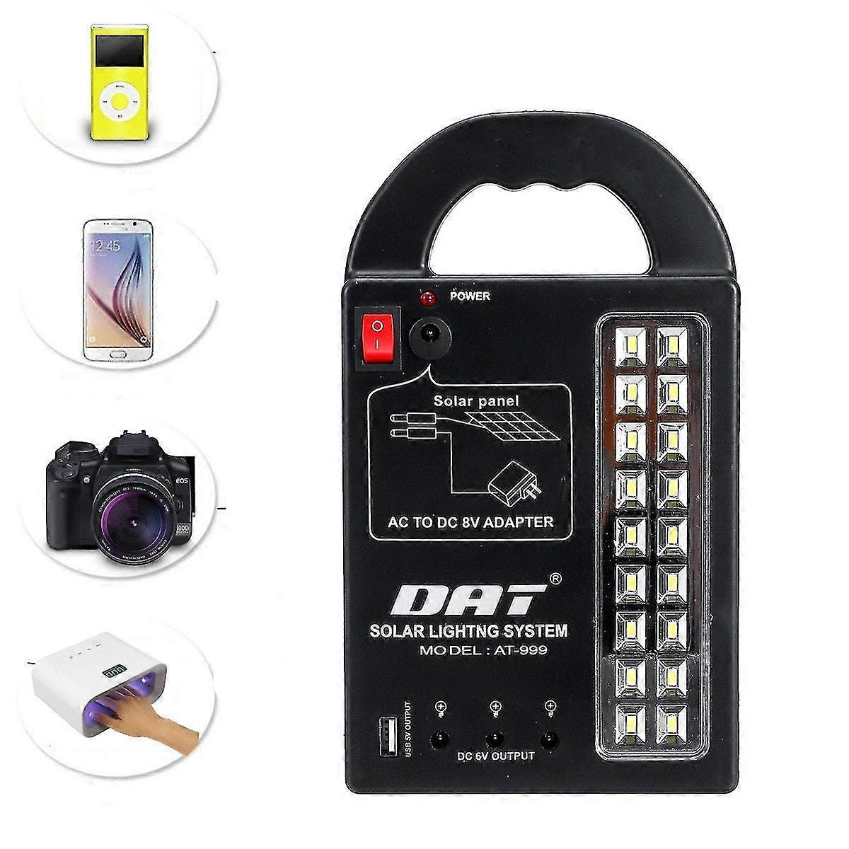 Solenergi Generator, 3 Led-lampor Hem System