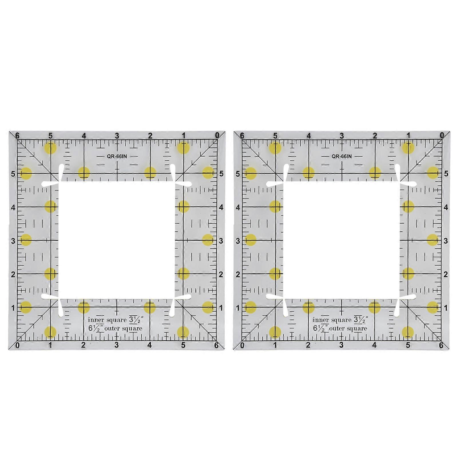2 pz Quilting Righelli Durevole Trasparente Acrilico Materiale Modelli di Taglio per Scrapbooking Paper Crafts