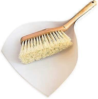 Eco Natural Beige Bamboo Brush And Dustpan Set