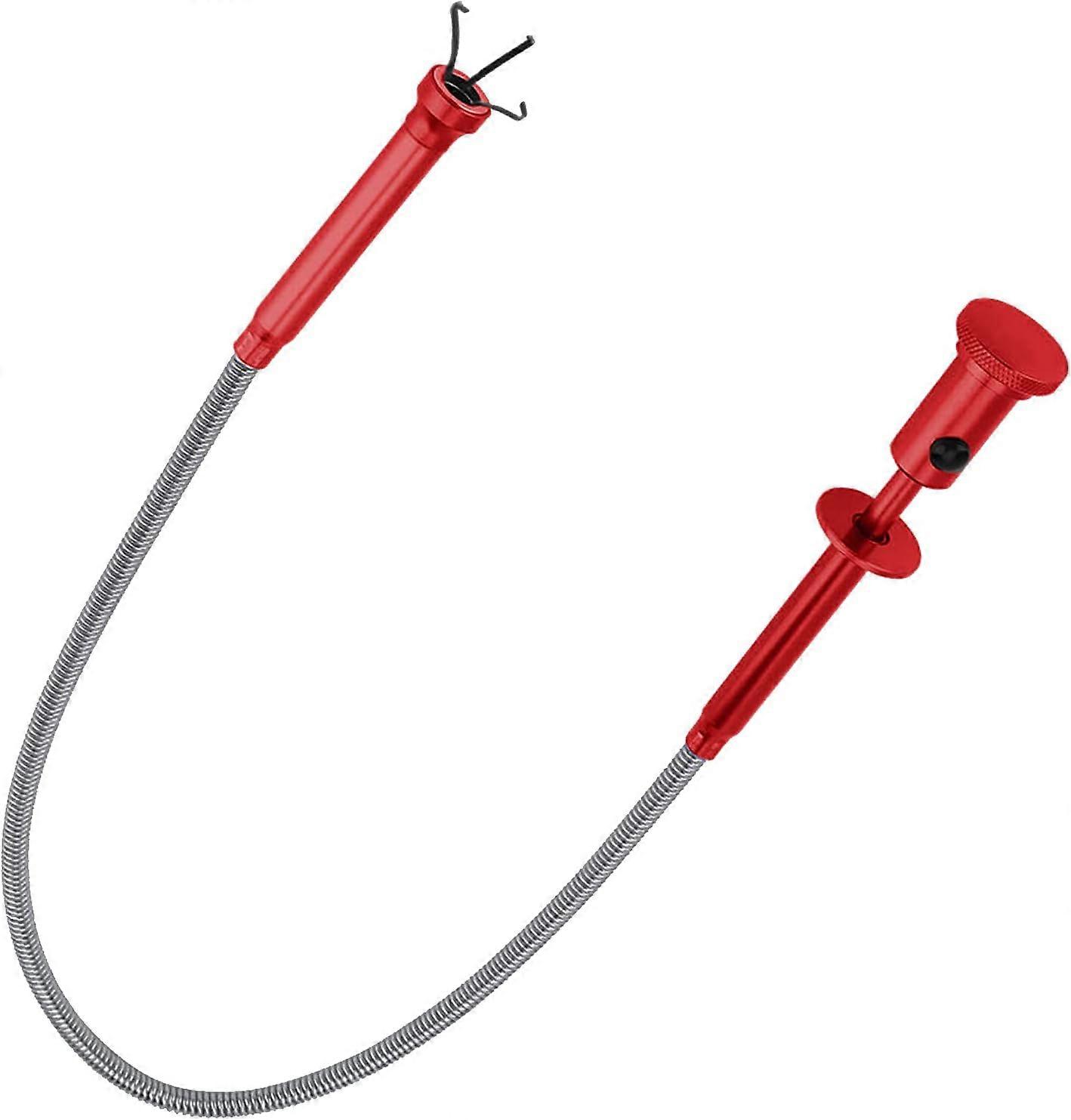 4 Claw Magnetic Pick Up ToolRed, Flexible Claw Magnetic Pick Up Tool with LED Light, Foldable Long Reach Hand Pick Up Pick Up Small Sink Trash