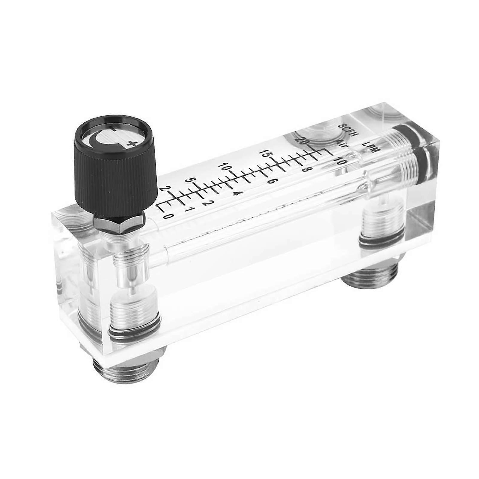 Acrylic PMMA Adjustable Panel Type Gas Flowmeter 1~10LPM 1/4"