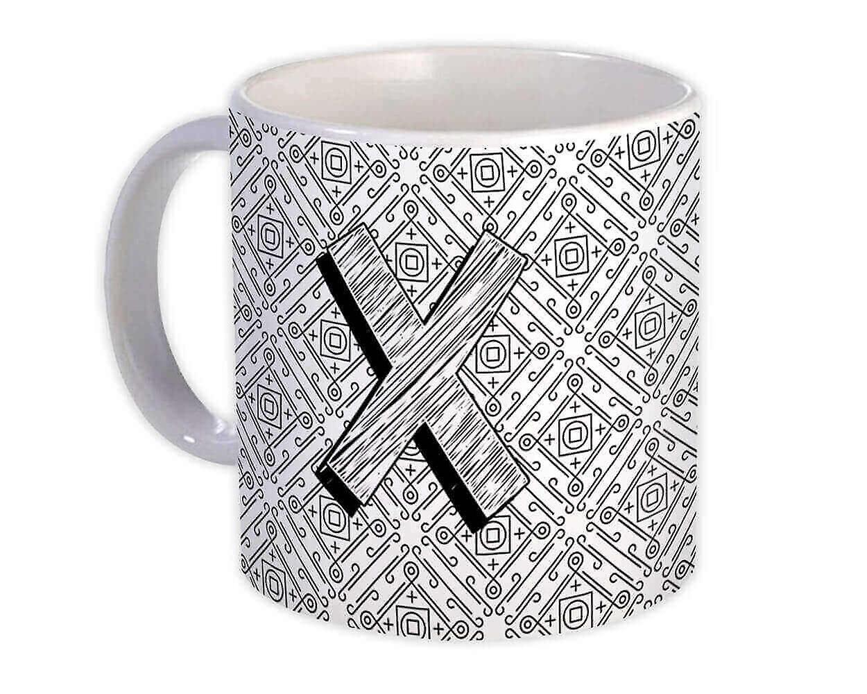 Hediye Kupası: Monogram Harf X Alfabesi