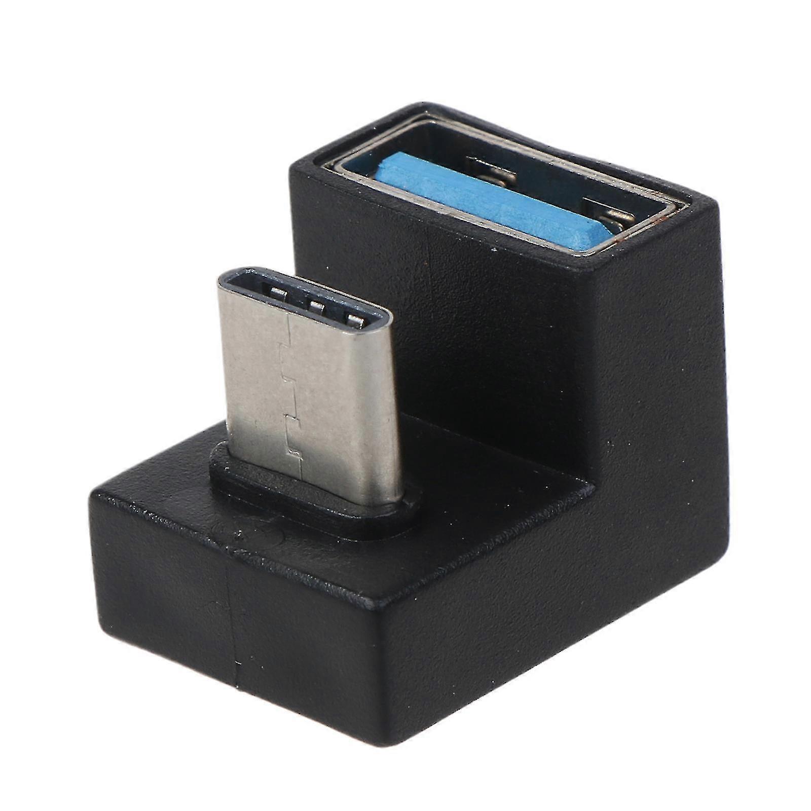 5gbps アップダウン 180 度角度付きタイプ c アダプター Usb 3.0 メスにオス