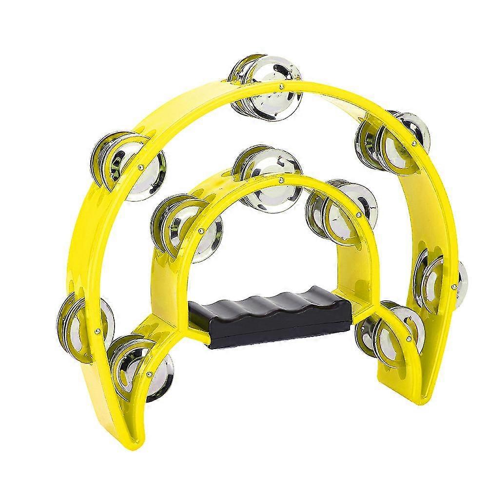Double Row Jingles Kézicsengő Csörgődob ütőhangszer (sárga)