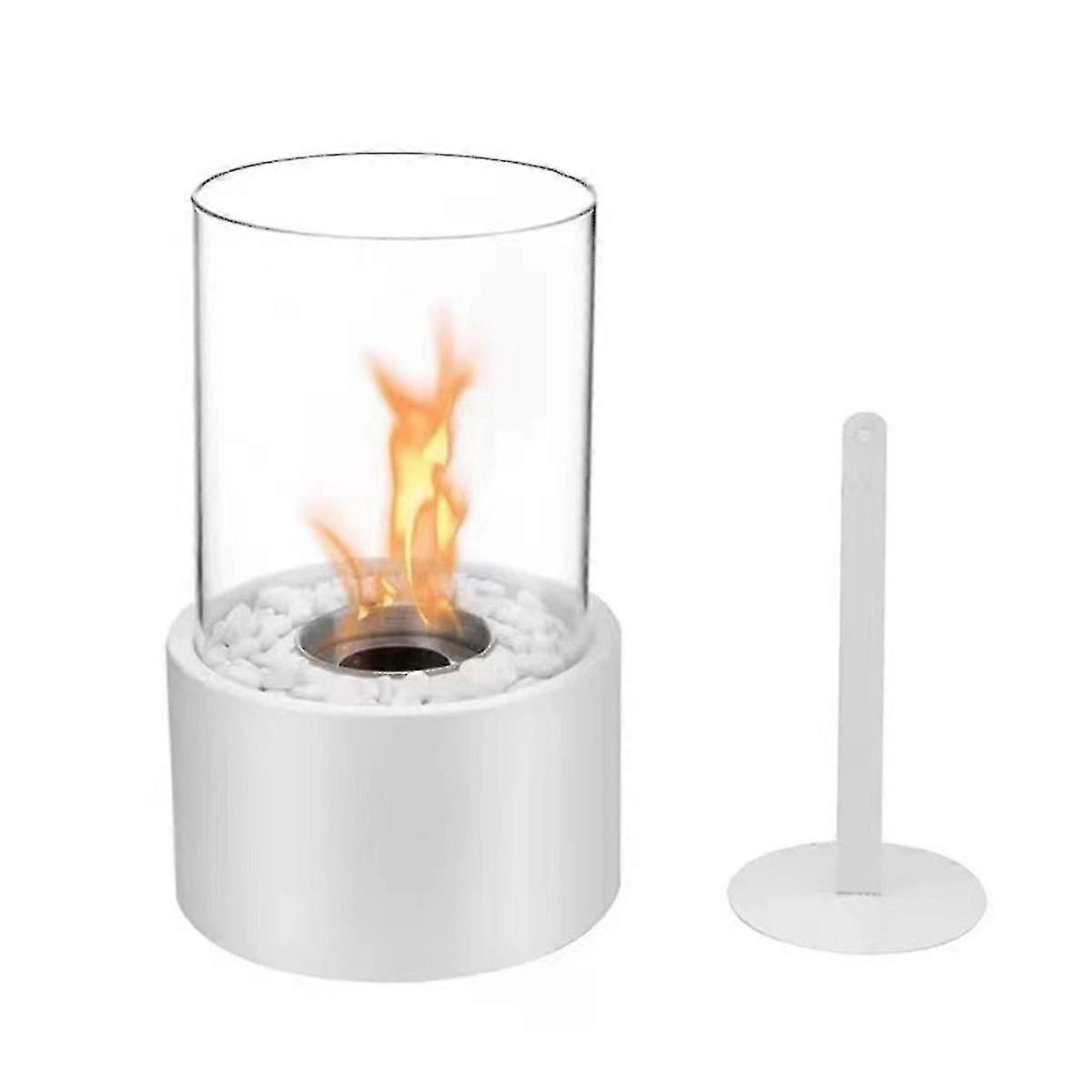 Small Tabletop Fire Pit Bowl, Mini Portable Table Top Alcohol Fireplace Indoor, Smokeless Clean,whi