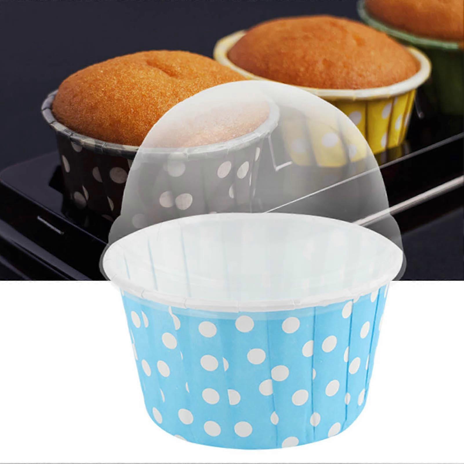 Mini Cupcake Liners Paper Baking Cups with Lid, 100PCS Round Muffin Cases