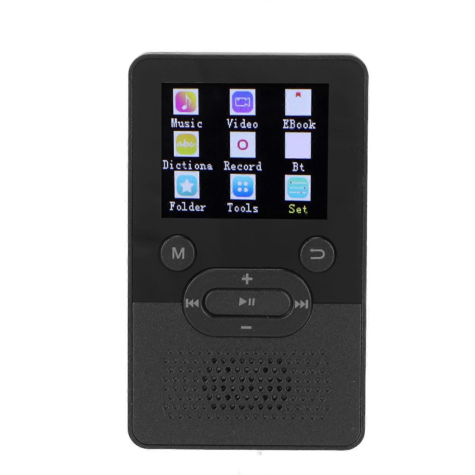 1.8 Screen MP3 Player with Bluetooth 4.2 Support Memory Card Black 16GB