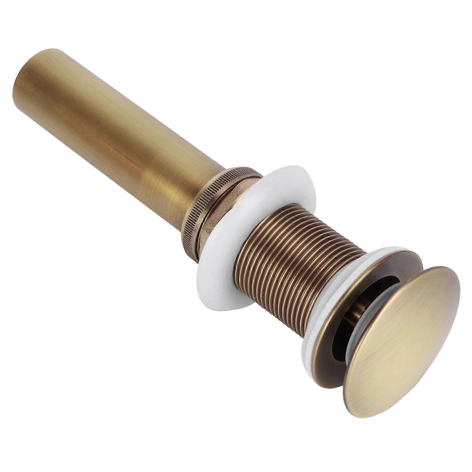 Bathroom Brass Pop-up Drain Stopper Without Overflow Antique Big Bouncing - No Hole
