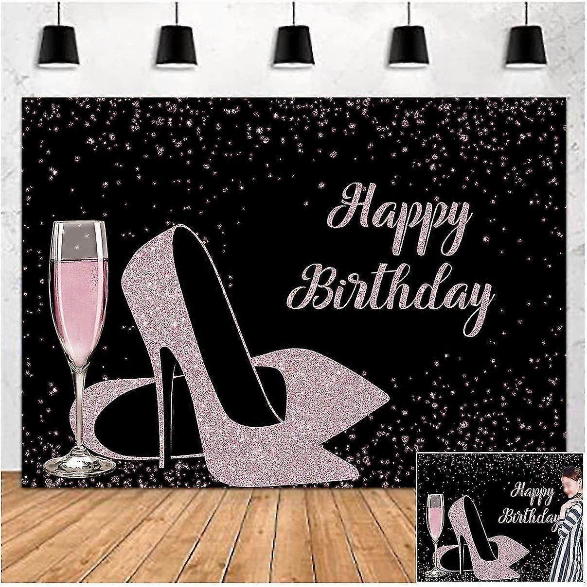 Glitzer-Fotohintergrund Von Aperturee – 2,1x1,5 M Silber Mit High Heels & Champagner – Ideal Für Mädchenfotos, Geburtstage & Studio