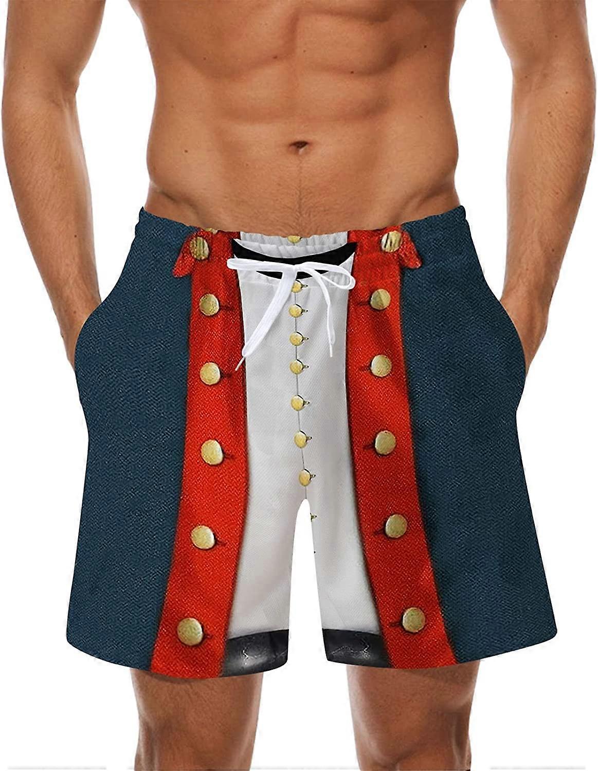 Mens Swim Trunks Relaxed Fit Funny Swimwear Bathing Suits Mens Shorts Moisture Wicking Elastic Waist Board Short