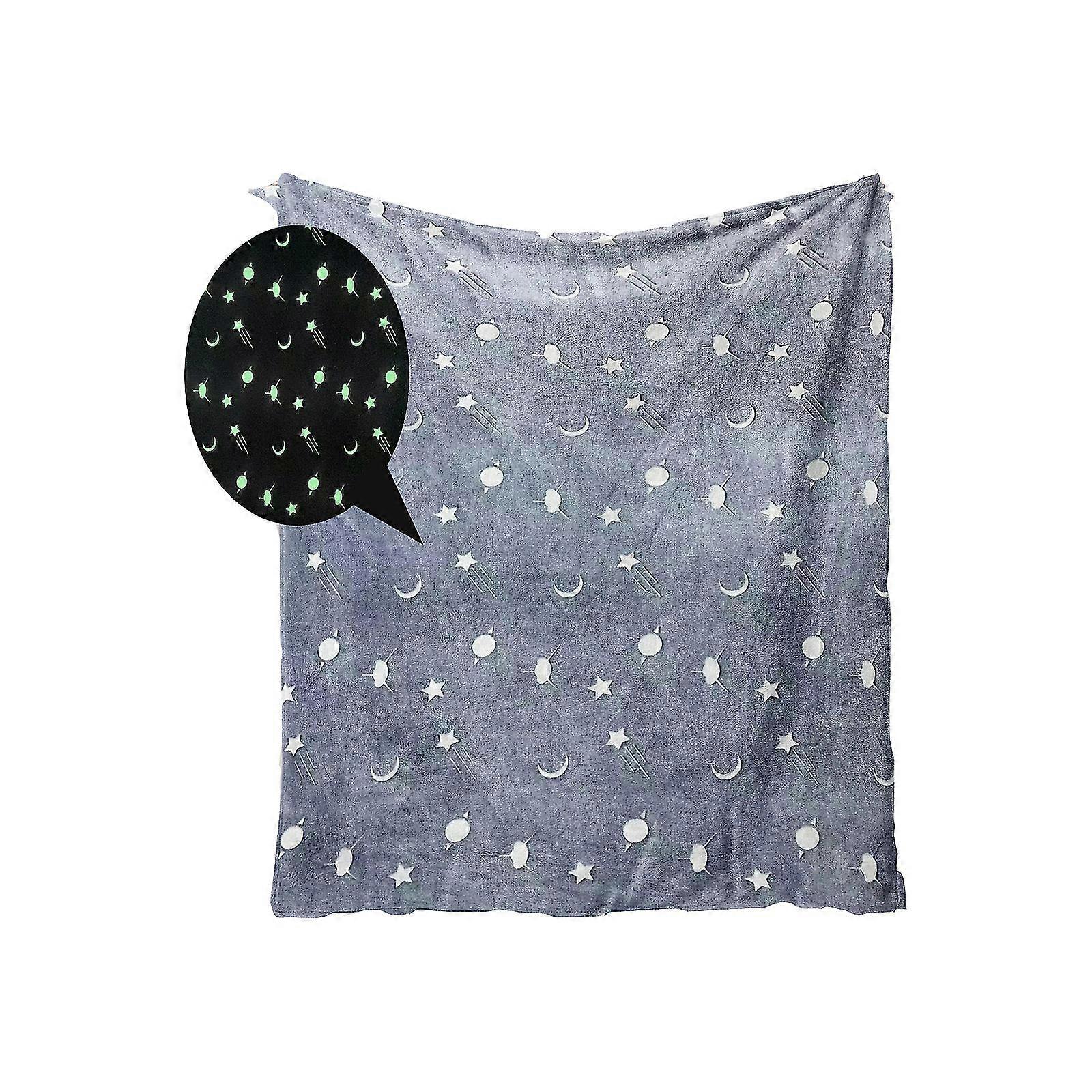 Glow In The Dark Blanket With Hat, Funny Animal Pattern, Warm Dormitory Blanket, Multicolor, 150 X 130cm