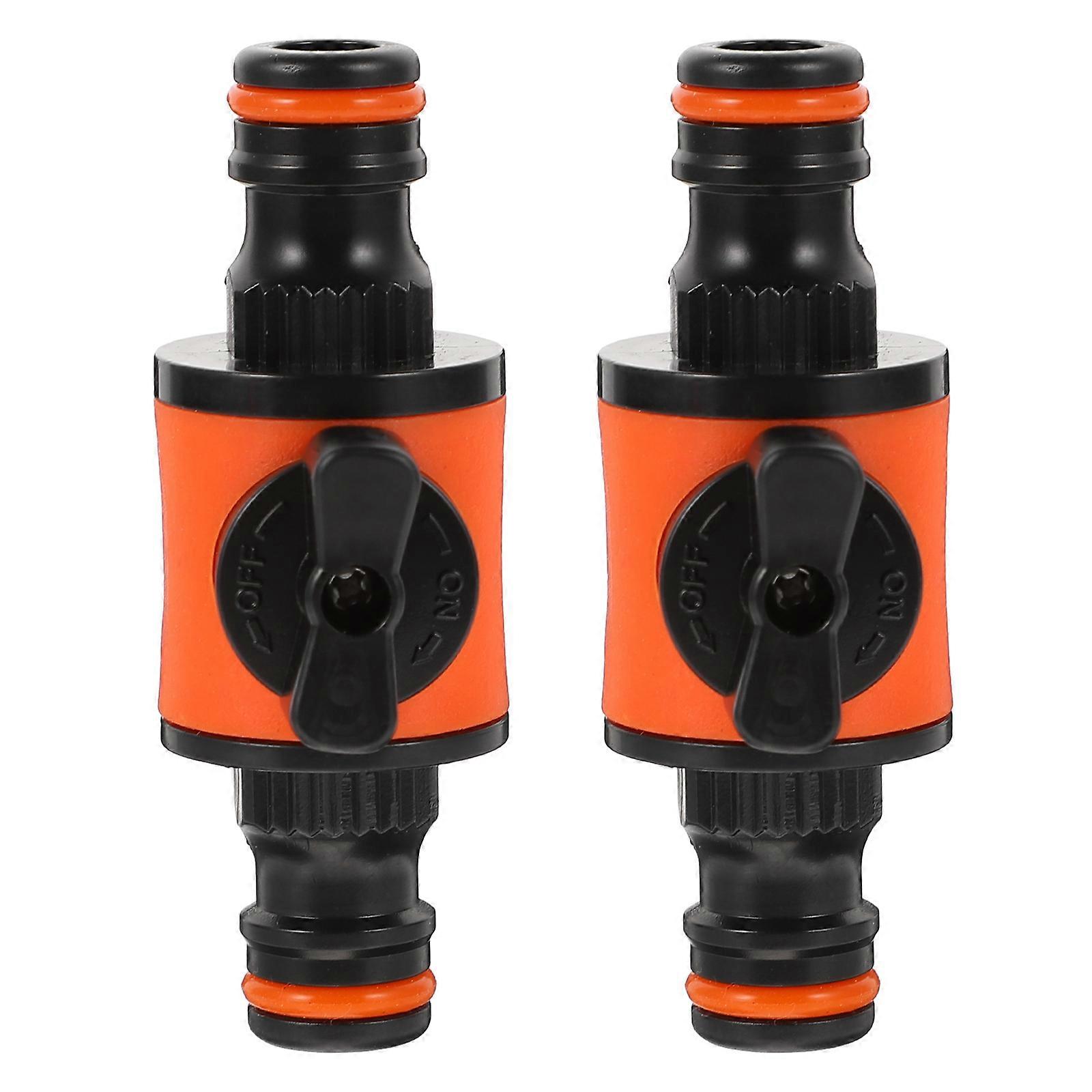 2Pcs Garden Hose Pipe In Line Tap Shut-off Valve Fittings Irrigation Hose Connector