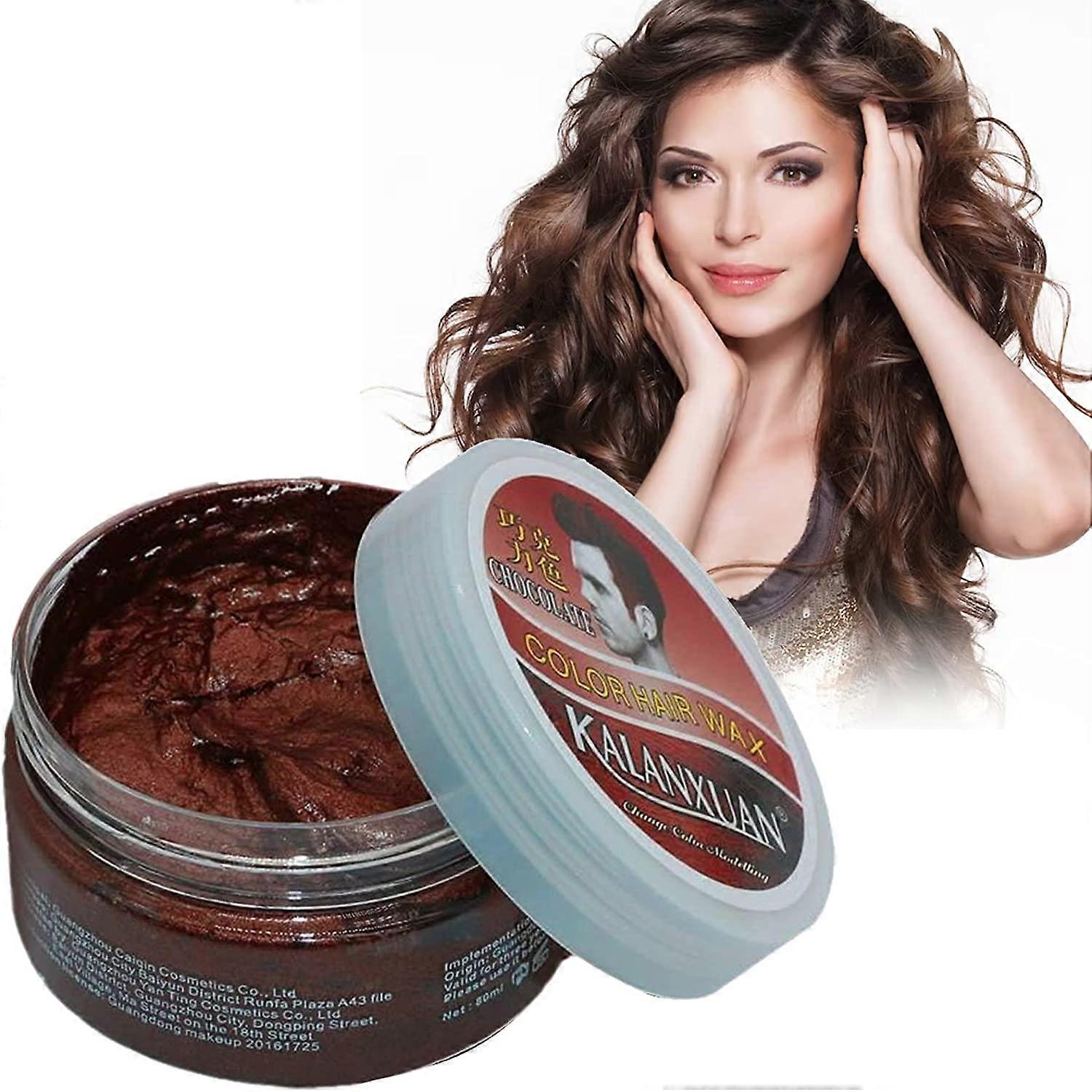 Väliaikainen hiusvahan väri, suklaa hiusväri, suklaa hiusvaha hiustyyli muta miehille naiset pikamuotoilu