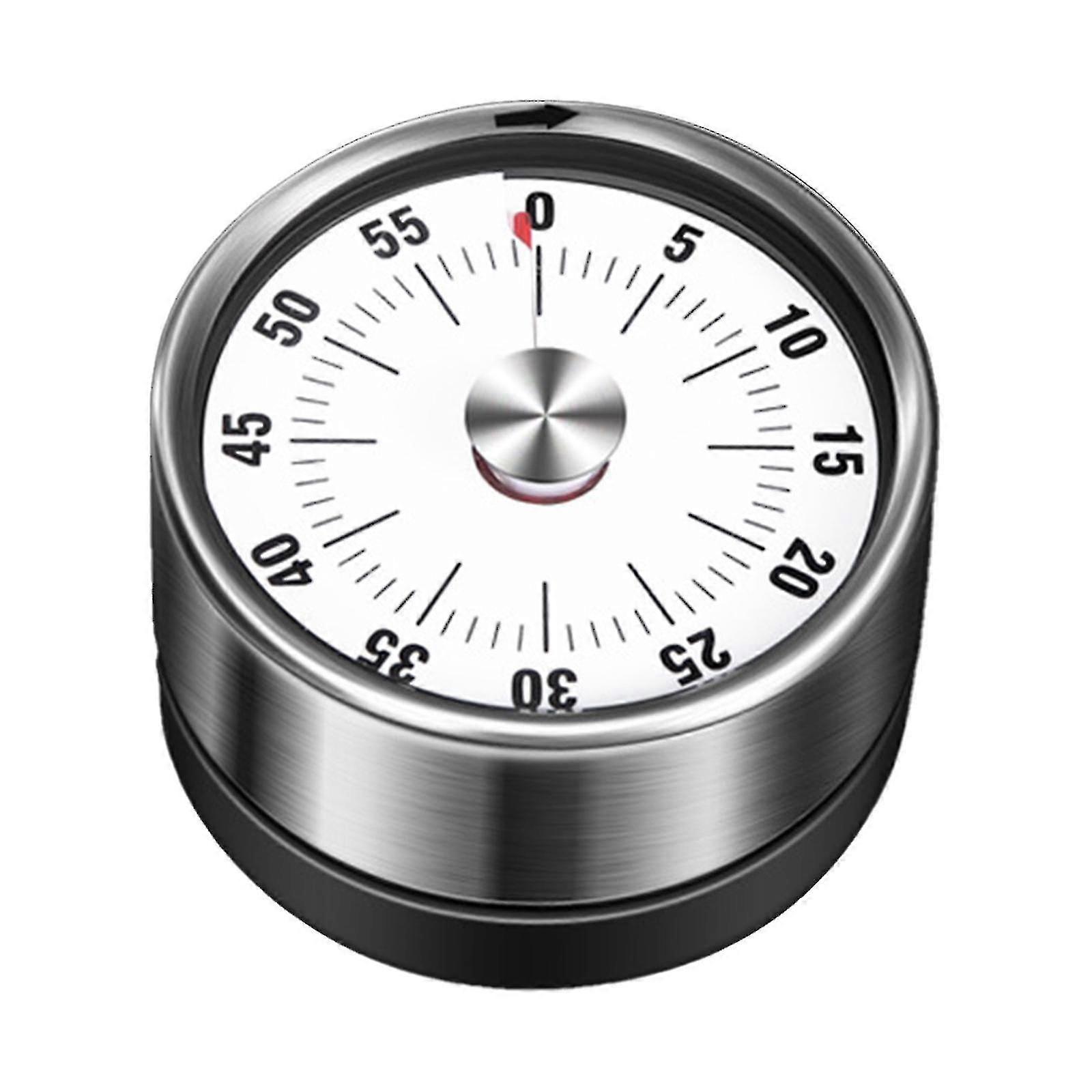 Kitchen Timer 60min Countdown Mechanical Magnetic Timer No Battery Needed Stainless Steel Countdown Timer For School Classroom Teaching Cooking Office
