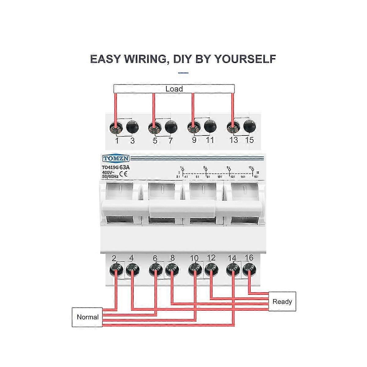 To419g 4p 63a Manual Transfer Isolating Switch Interlock Circuit Breaker