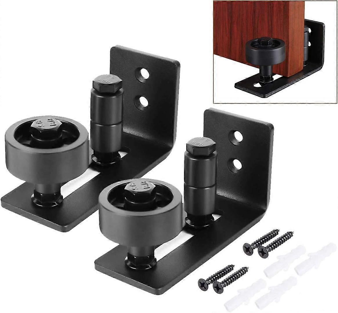 2Pcs Multifunctional Barn Door Bottom Floor Guide Adjustable Roller Floor Guide for Sliding Doors