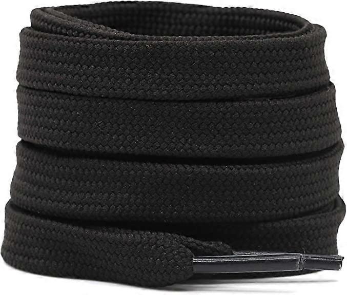 Solid Flat Shoelaces Hollow Thick Athletic Shoe Laces Strings 50 Pair 23.6 inch  Black (without shoes)